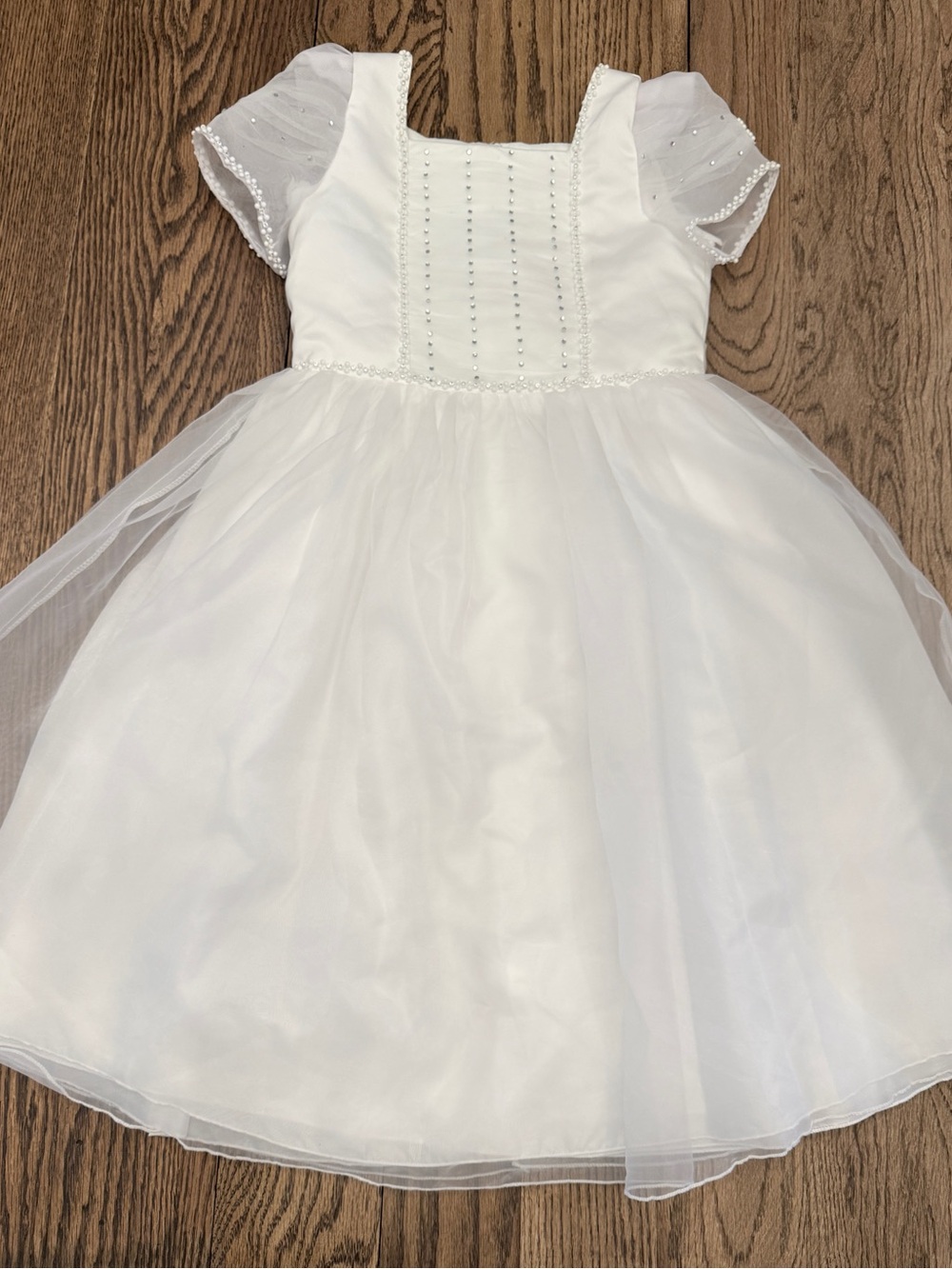 TIP TOP Girls Formal White Dress Gorgeous! Sz 8 EUC Communion Flower Girl EE